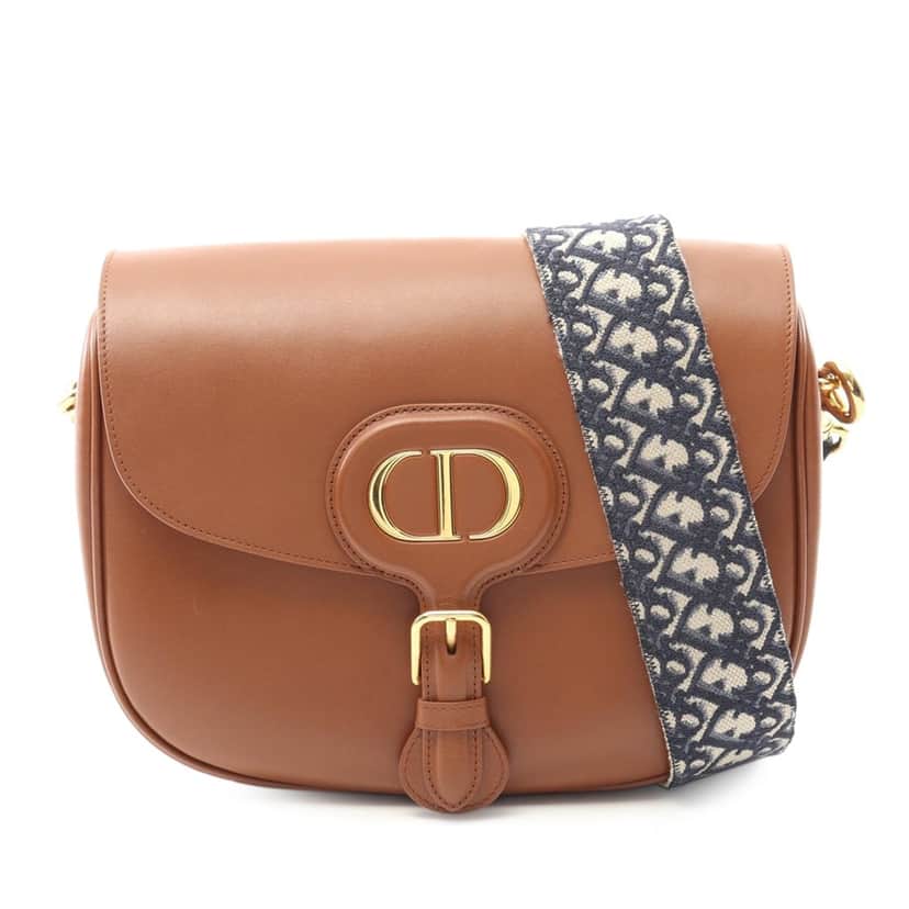 Dior Large Smooth Calfskin Bobby Crossbody Brown Leather Good condition - Front View
