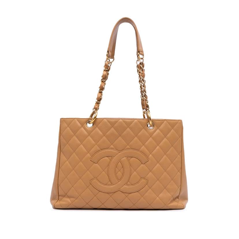 Chanel Caviar Grand Shopping Tote Brown Leather Good condition - Front View