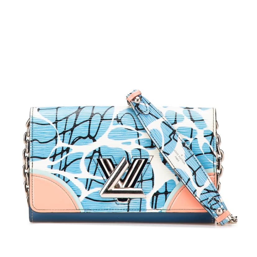 Louis Vuitton Epi Aqua Twist Wallet on Chain Blue Leather Good condition - Front View