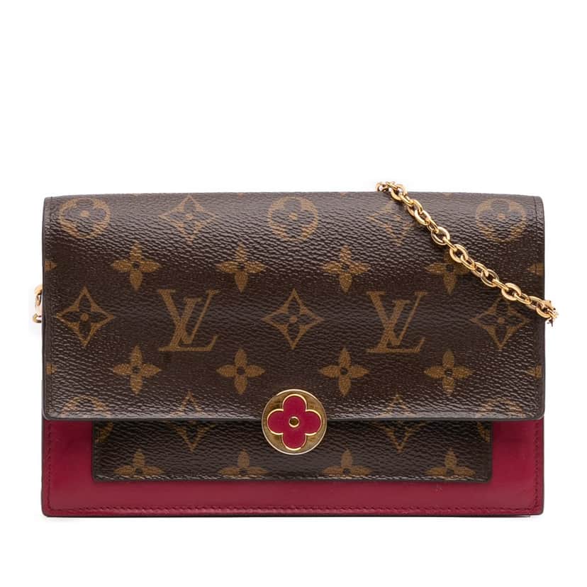 Louis Vuitton Monogram Flore Wallet On Chain Brown Canvas Good condition - Front View