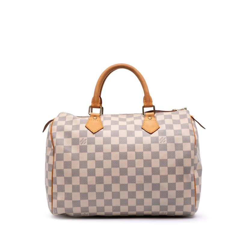 Louis Vuitton Damier Azur Speedy 30 White Canvas Good condition - Front View