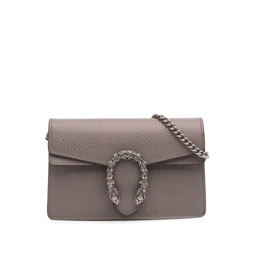 Gucci Super Mini Leather Dionysus Crossbody Brown Leather Good condition - Front View