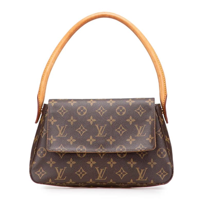 Louis Vuitton Monogram Mini Looping Brown Canvas Fair condition - Front View