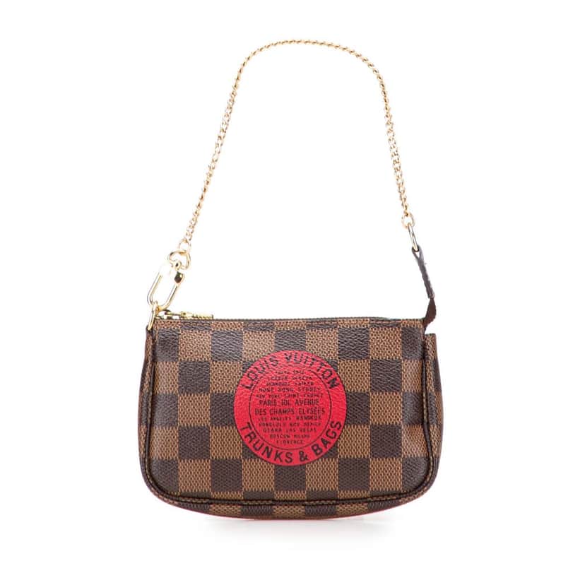 Louis Vuitton Damier Ebene Trunks and Bags Mini Pochette Accessoires Brown Canvas Good condition - Front View