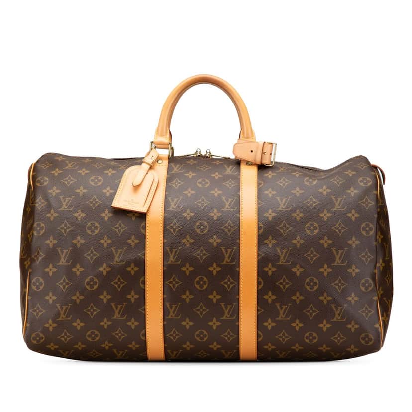 Louis Vuitton Monogram Keepall 50 Brown Canvas Good condition - Front View
