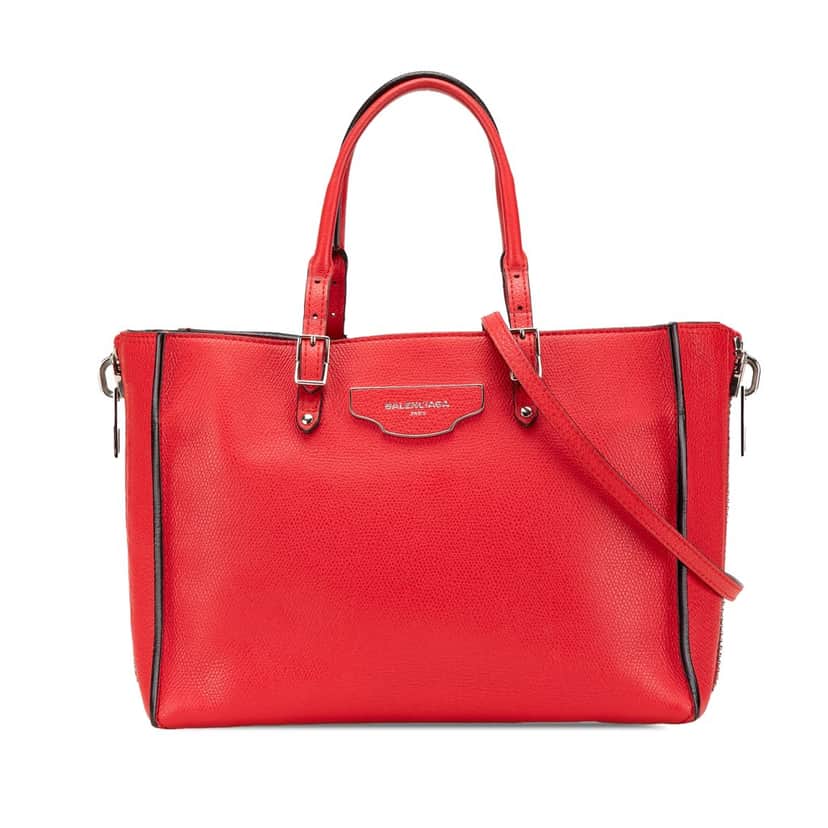 Balenciaga Mini Leather Papier A6 Zip Around Satchel Red Leather Good condition - Front View