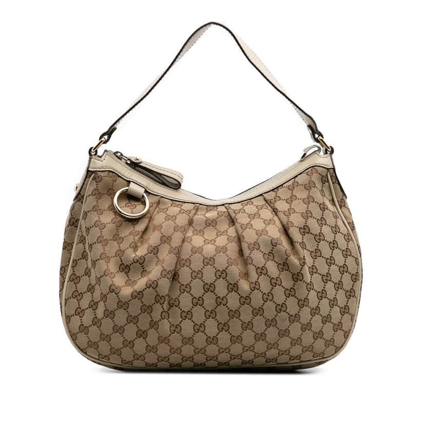 Gucci Medium GG Canvas Sukey Shoulder Bag Brown Canvas Good condition - Front View