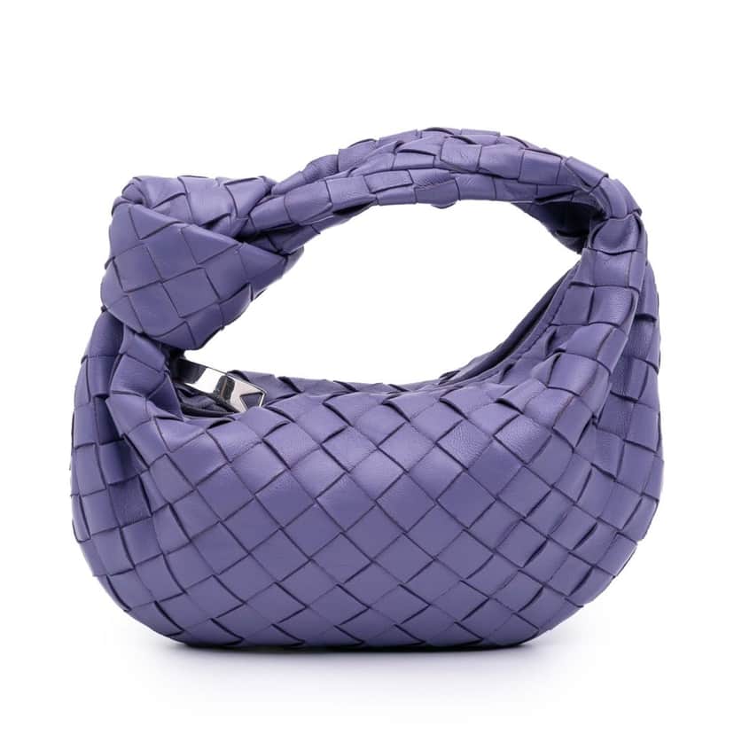 Bottega Veneta Mini Nappa Intrecciato Jodie Purple Leather Good condition - Front View