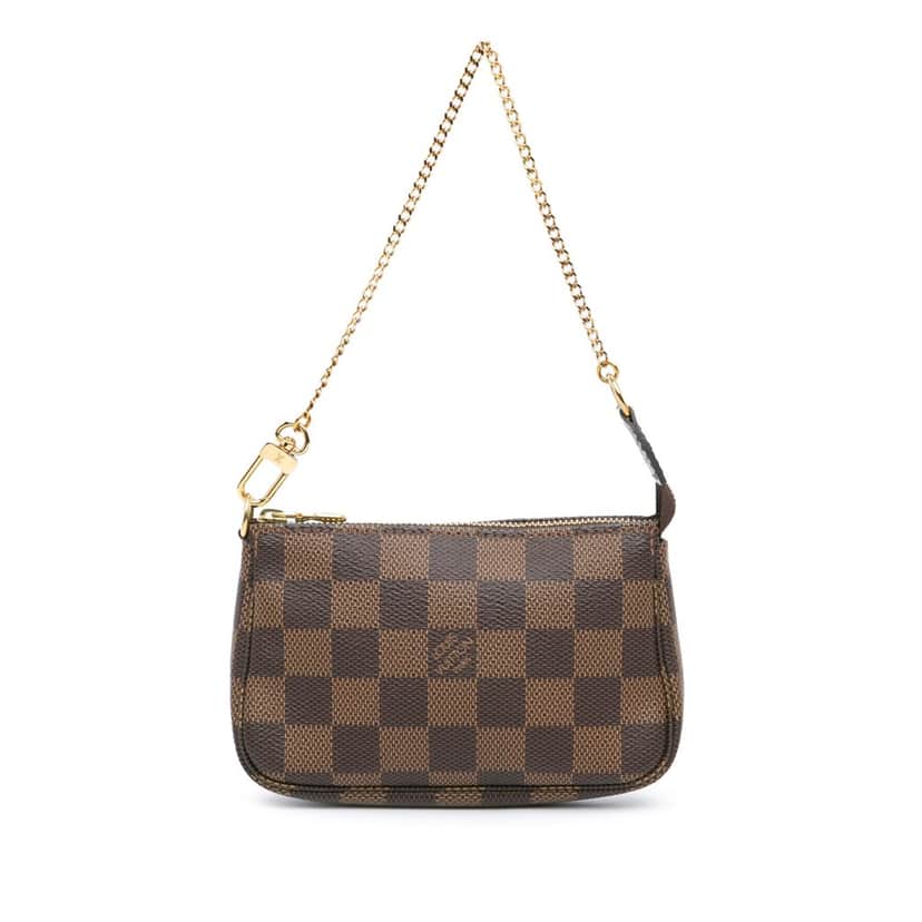 Louis Vuitton Damier Ebene Mini Pochette Accessoires Brown Canvas Good condition - Front View