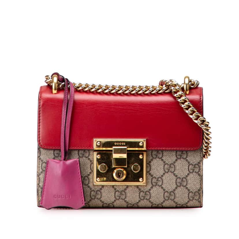 Gucci Small GG Supreme Padlock Crossbody Brown Canvas Good condition - Front View