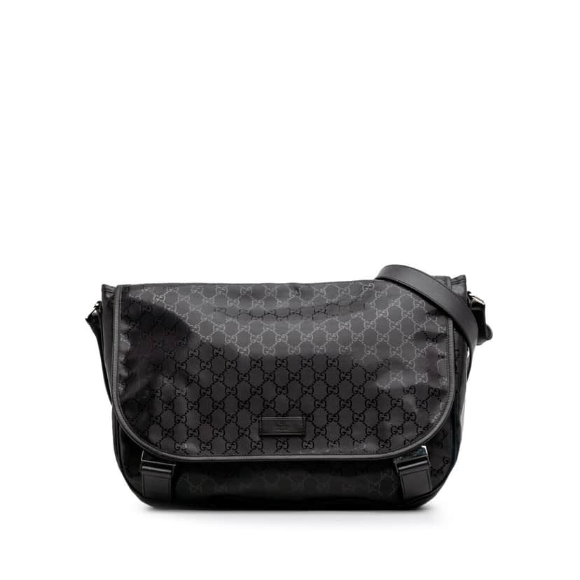 Gucci GG Imprime Messenger Bag Black Canvas Good condition - Front View
