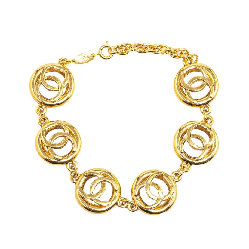 Chanel Gold Plated CC Chain Bracelet Gold Metal Good condition - Front View