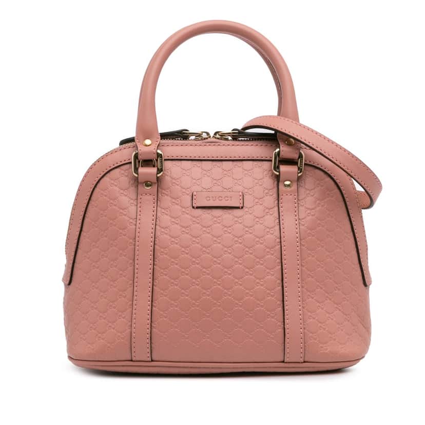 Gucci Mini Microguccissima Dome Satchel Pink Leather Good condition - Front View