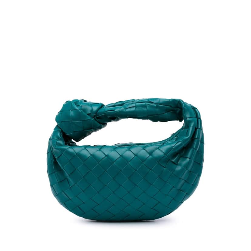 Bottega Veneta Mini Nappa Intrecciato Jodie Blue Leather Good condition - Front View