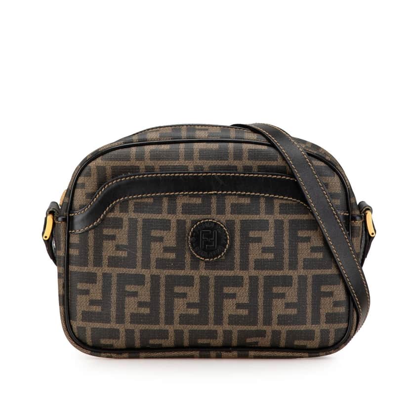 Fendi Zucca Coated Canvas Crossbody Brown Canvas Fair condition - Front View