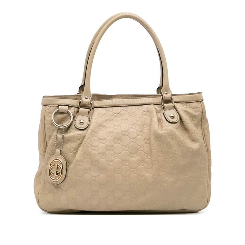 Gucci Guccissima Sukey Tote Brown Leather Good condition - Front View