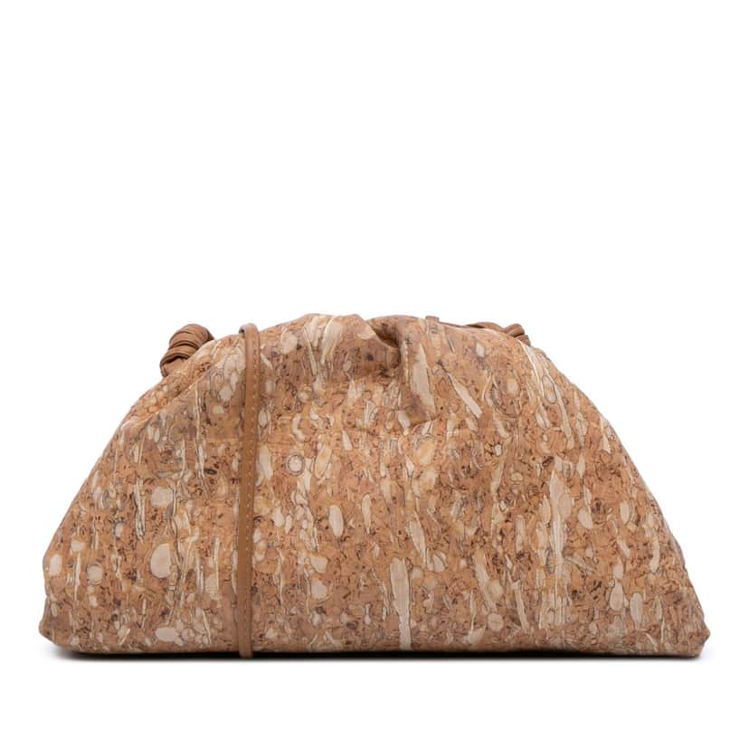 Bottega Veneta Cork The Mini Pouch Crossbody Brown Polyester Good condition - Front View