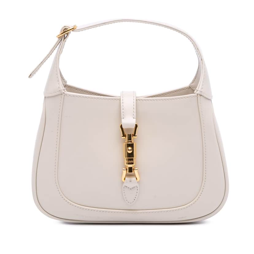 Gucci Mini Calfskin Jackie 1961 Crossbody White Leather Good condition - Front View