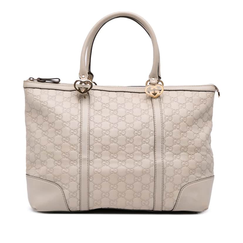 Gucci Guccissima Lovely Heart Tote Brown Leather Good condition - Front View