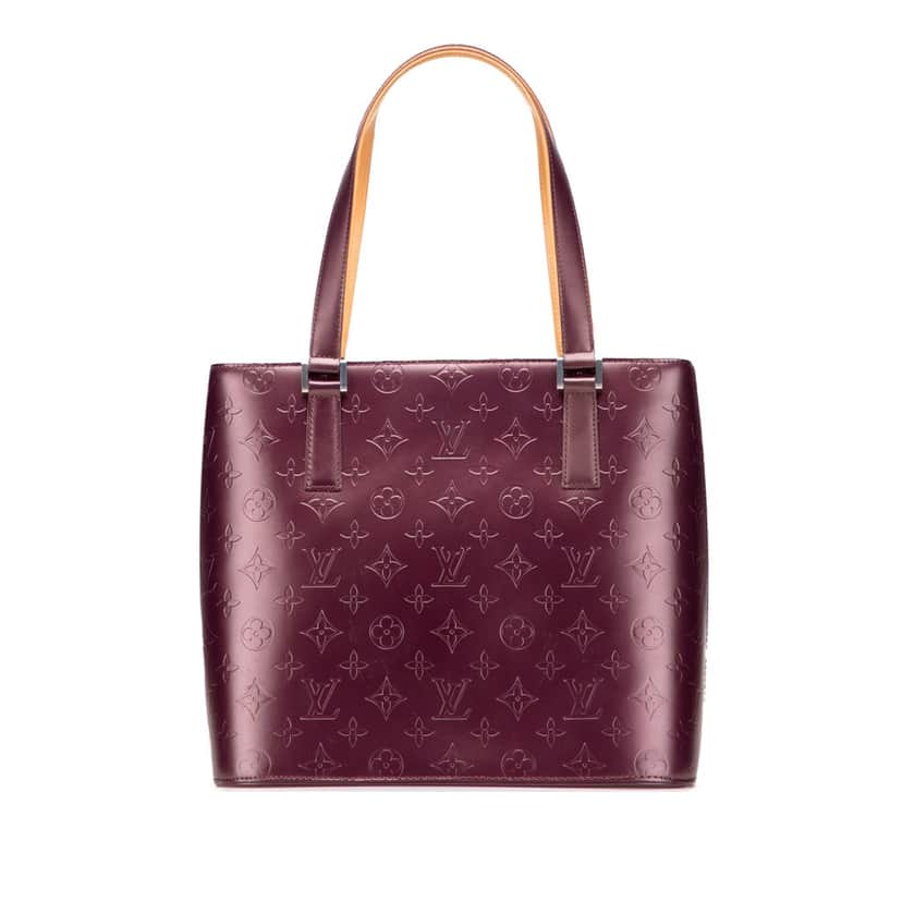 Louis Vuitton Monogram Mat Stockton Purple Leather Good condition - Front View