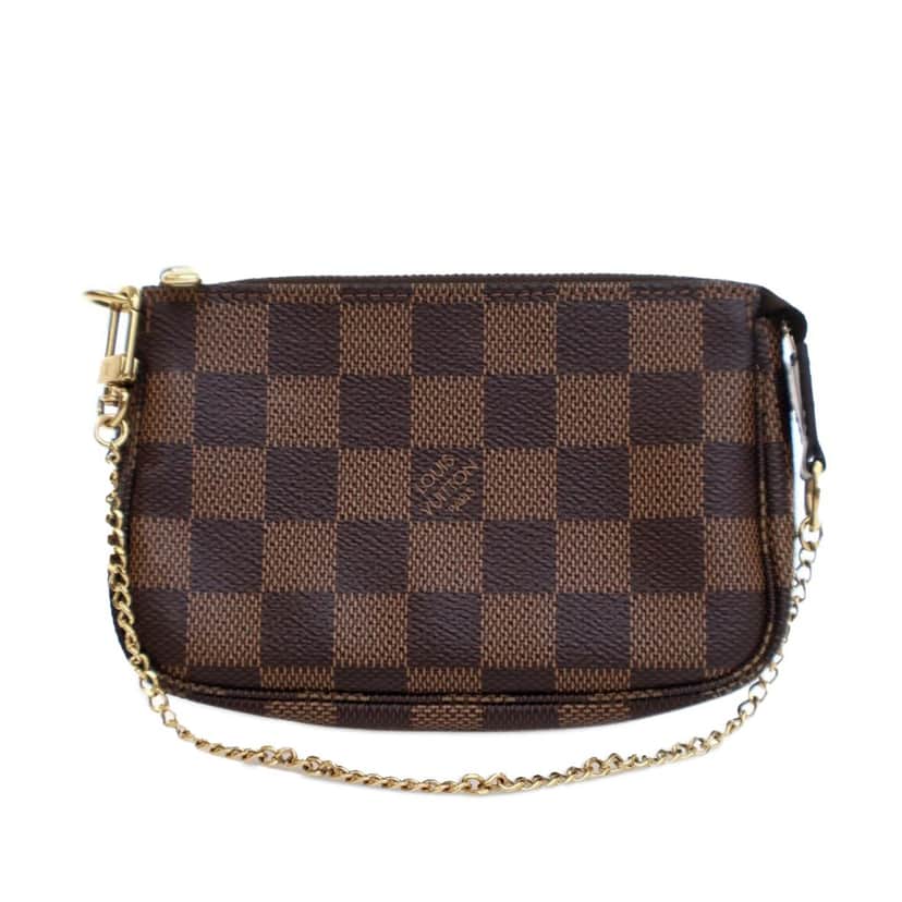Louis Vuitton Damier Ebene Mini Pochette Accessoires Brown Canvas Good condition - Front View
