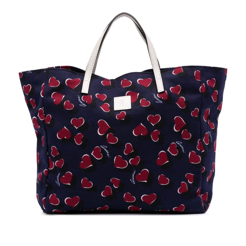 Gucci Kids Canvas Heartbeat Tote Blue Canvas Good condition - Front View