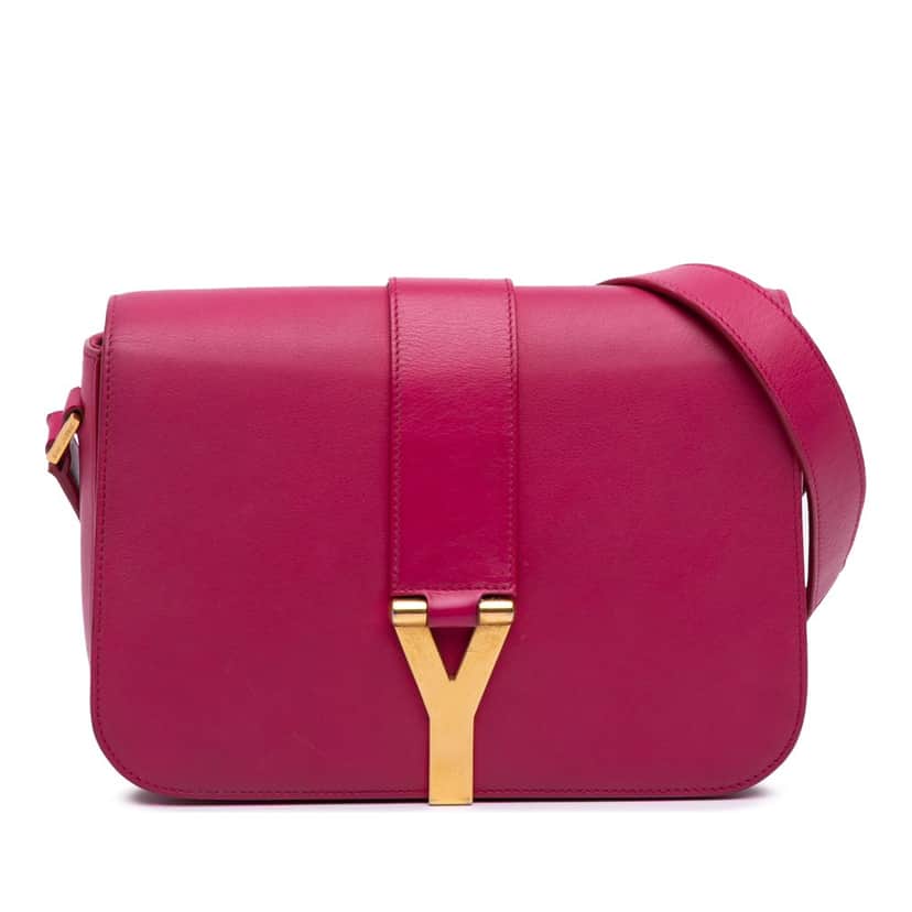 Saint Laurent Leather Classic Y Ligne Crossbody Pink Leather Good condition - Front View