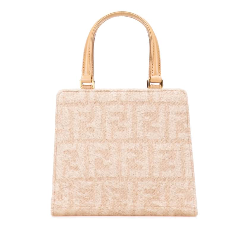 Fendi Zucca Felt Handbag Brown Wool Good condition - Front View