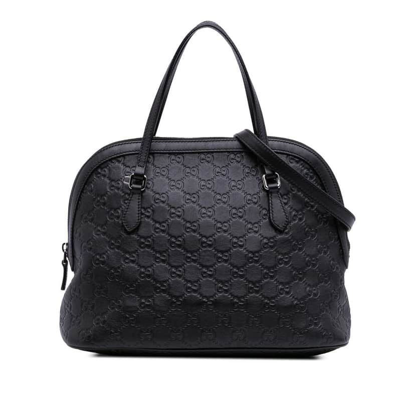 Gucci Medium Guccissima Dome Satchel Black Leather Good condition - Front View