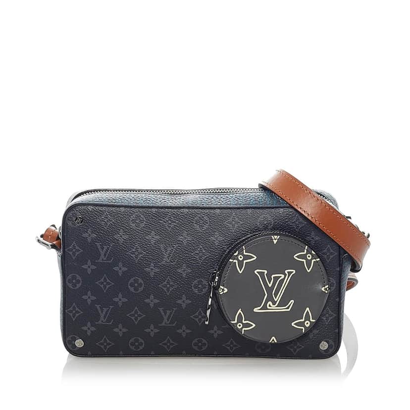 Louis Vuitton Monogram Eclipse Volga on Strap Black Canvas Good condition - Front View