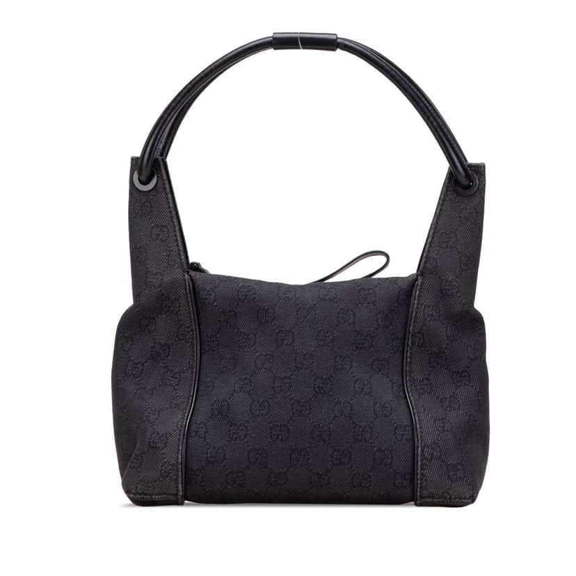Gucci GG Denim Handbag Black Denim Good condition - Front View