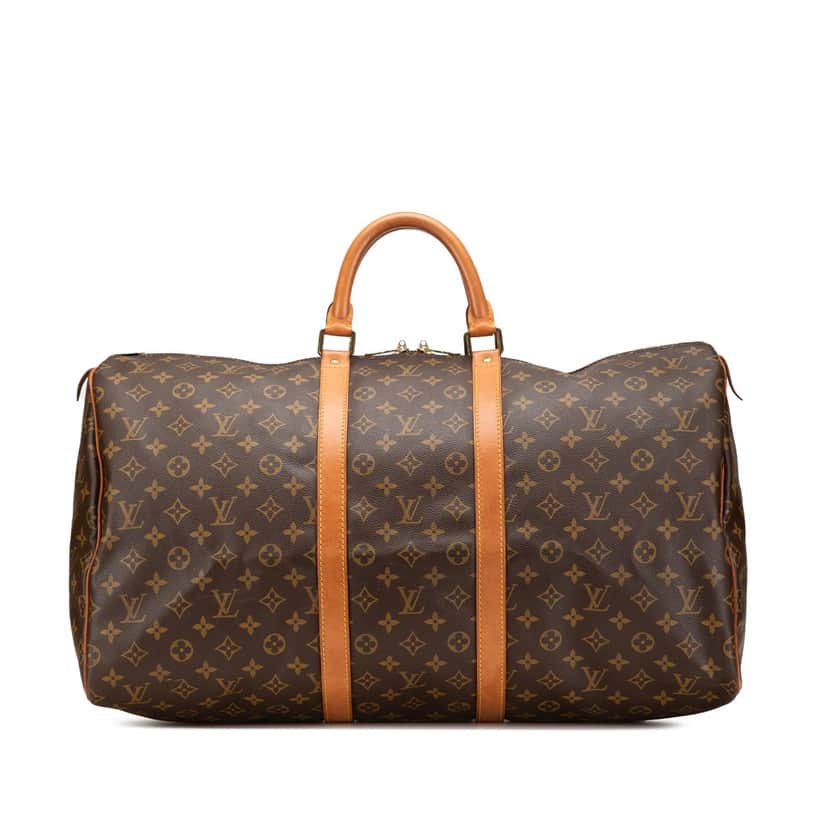 Louis Vuitton Monogram Keepall 55 Brown Canvas Good condition - Front View