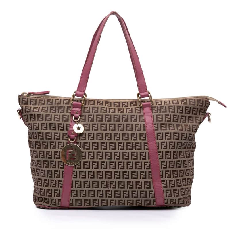 Fendi Zucchino Canvas Superstar Tote Brown Canvas Good condition - Front View