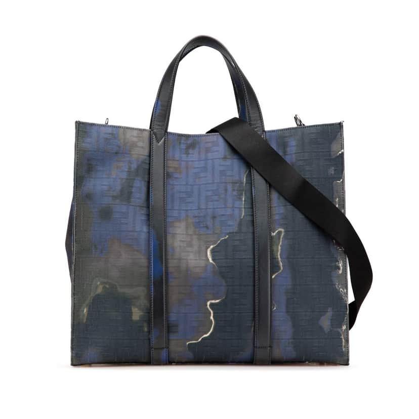 Fendi Large Zucca Jacquard Tie Dye Sunset Shopper Tote Blue Jacquard Very good condition - Front View