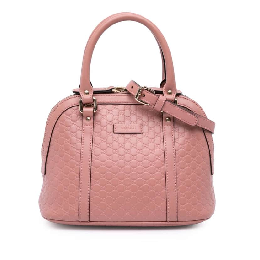 Gucci Mini Microguccissima Dome Satchel Pink Leather Good condition - Front View