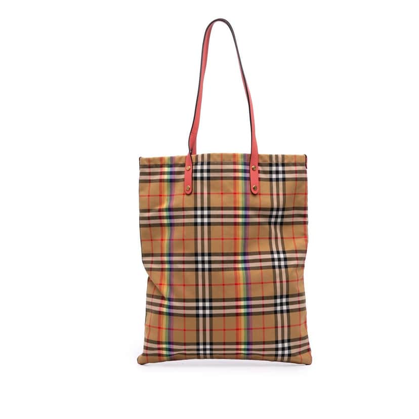 Burberry House Check Canvas Rainbow Tote Brown Canvas Good condition - Front View