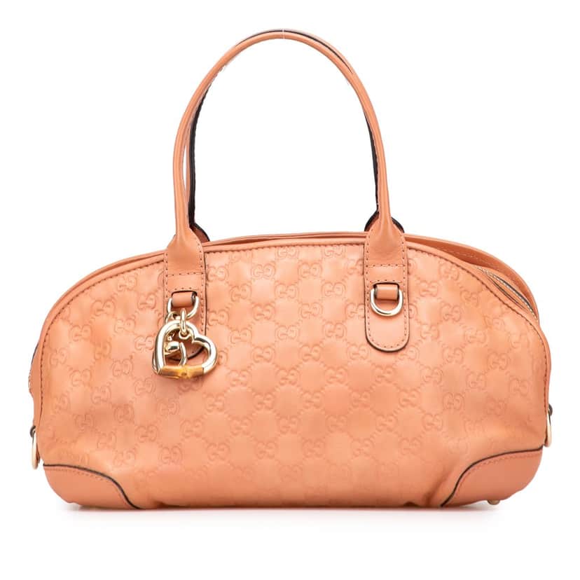 Gucci Guccissima Heart Bit Satchel Orange Leather Very good condition - Front View