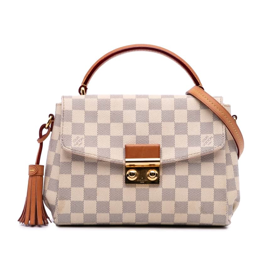 Louis Vuitton Damier Azur Croisette White Canvas Fair condition - Front View