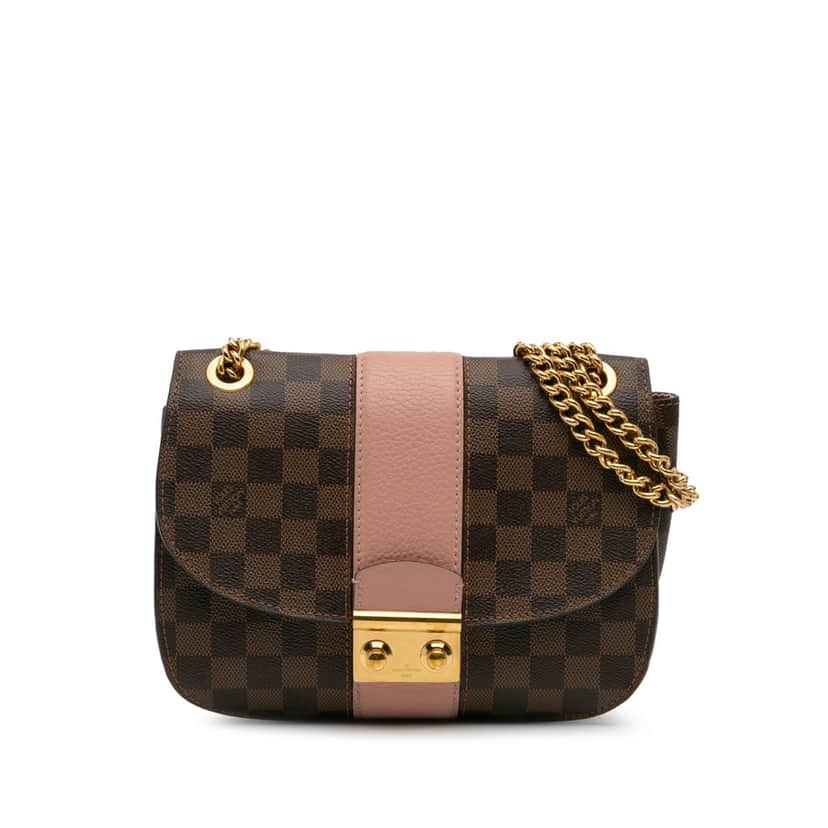 Louis Vuitton Damier Ebene Cuir Taurillon Wight Brown Canvas Good condition - Front View