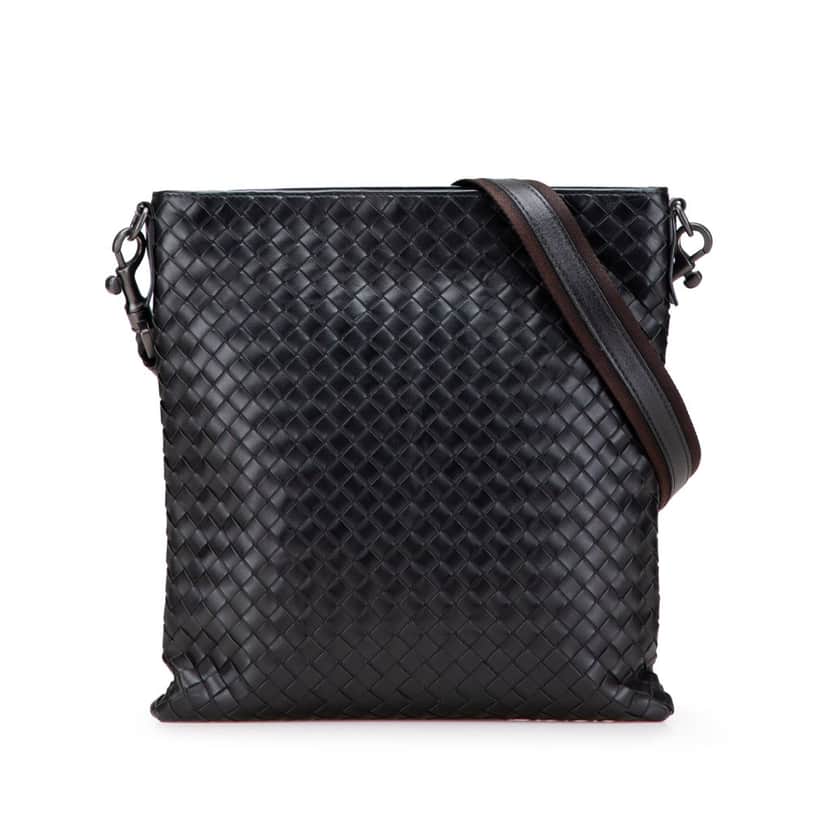 Bottega Veneta Nappa Intrecciato VN Crossbody Black Leather Good condition - Front View