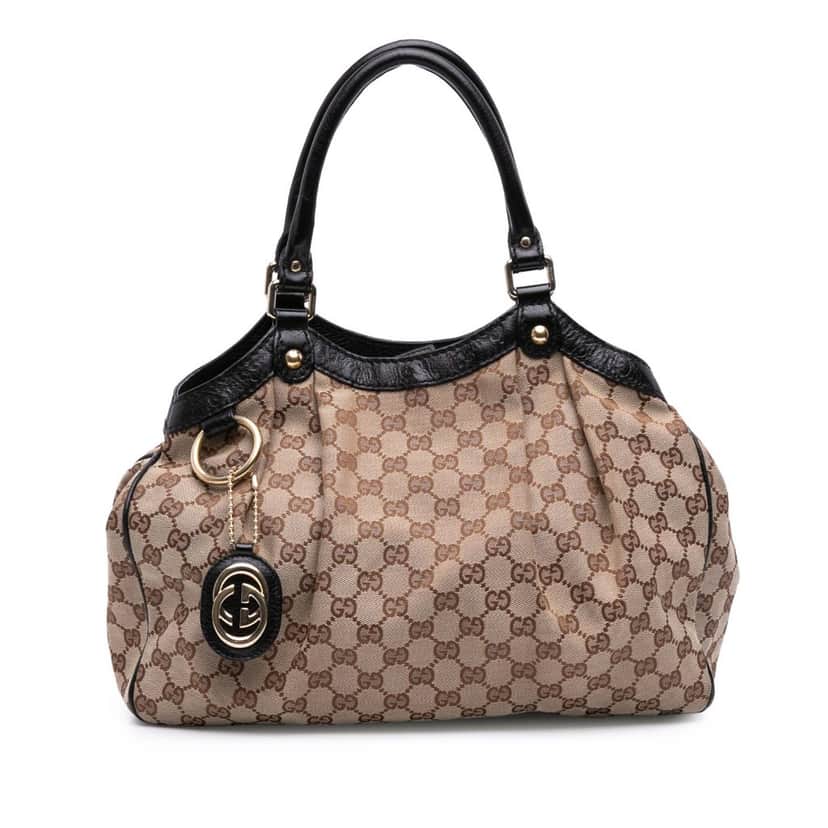 Gucci Medium GG Canvas Sukey Tote Brown Canvas Good condition - Front View
