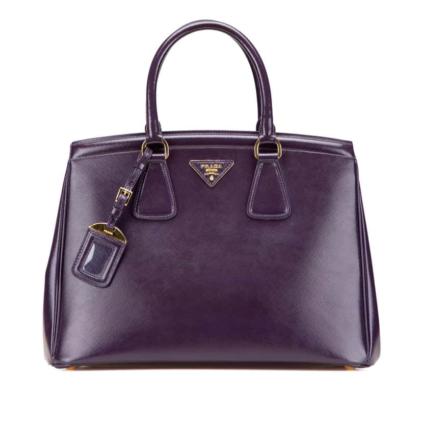 Prada Saffiano Vernice Parabole Tote Purple Leather Good condition - Front View