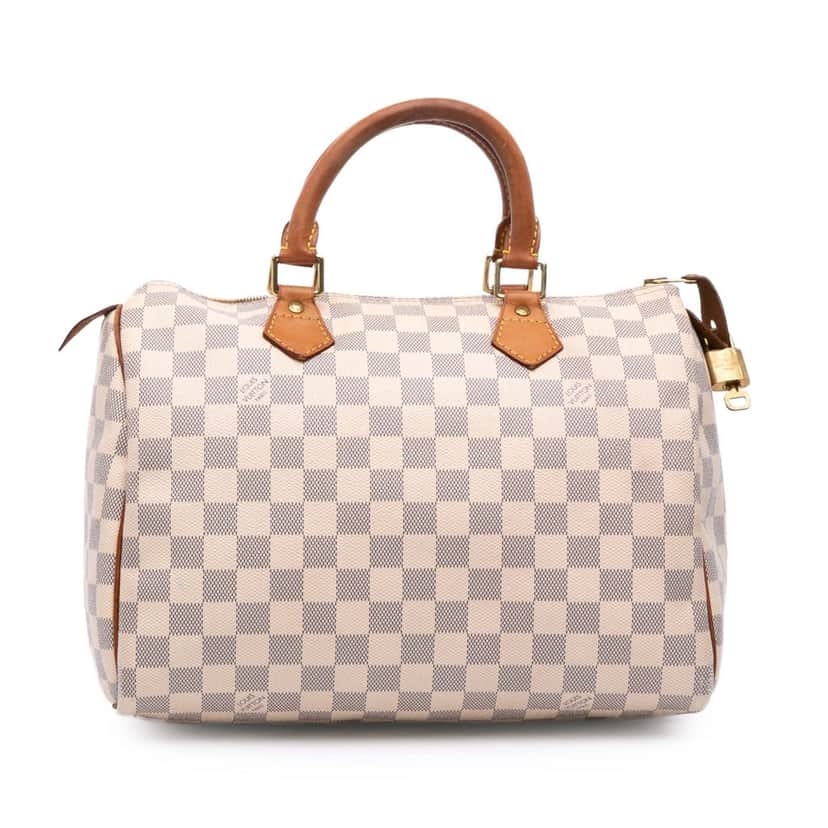 Louis Vuitton Damier Azur Speedy 30 White Canvas Good condition - Front View
