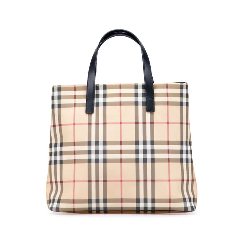 Burberry House Check Canvas Tote Brown Canvas Good condition - Front View
