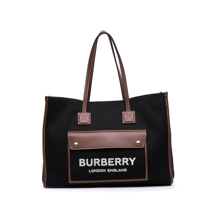 Burberry Medium Canvas Freya Tote Black Canvas Good condition - Front View