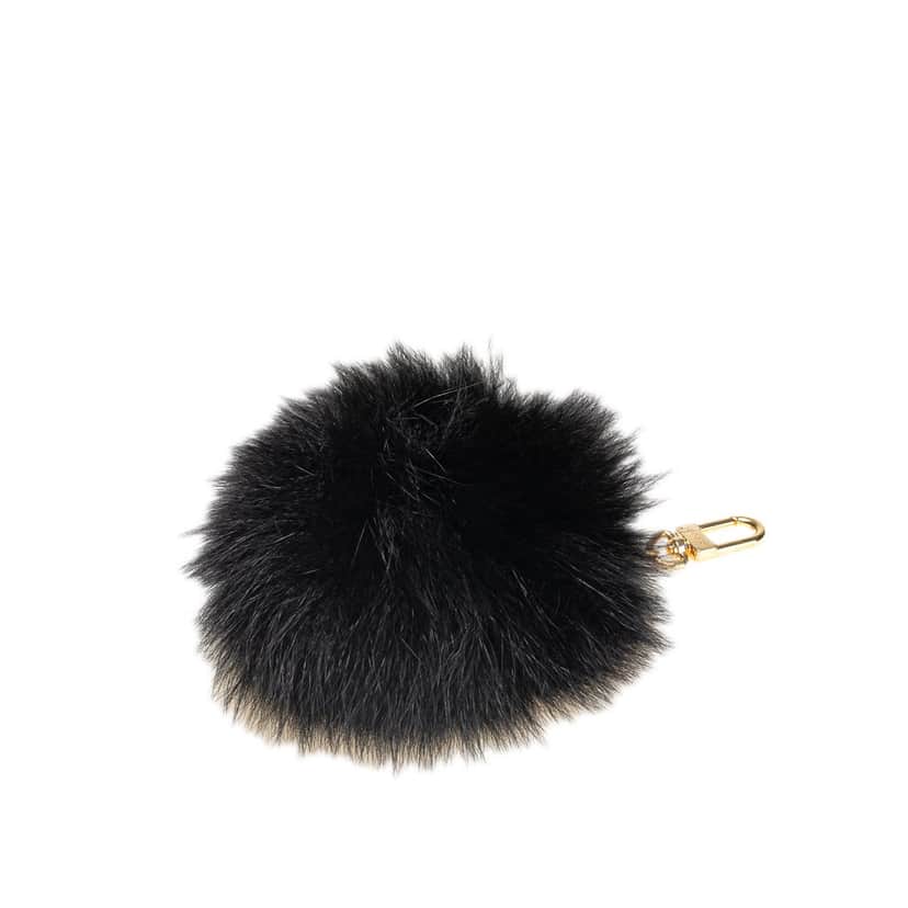 Louis Vuitton Fox Fur Fuzzy Bubble Bag Charm Black Good condition - Front View