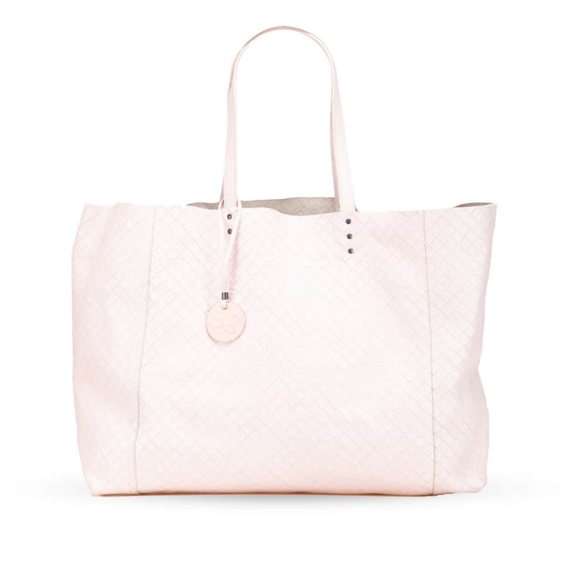 Bottega Veneta Leather Intrecciomirage Butterfly Tote Pink Leather Good condition - Front View