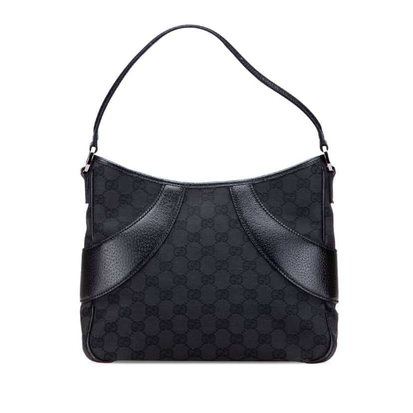 Gucci GG Canvas Shoulder Bag Black Canvas Good condition - Front View