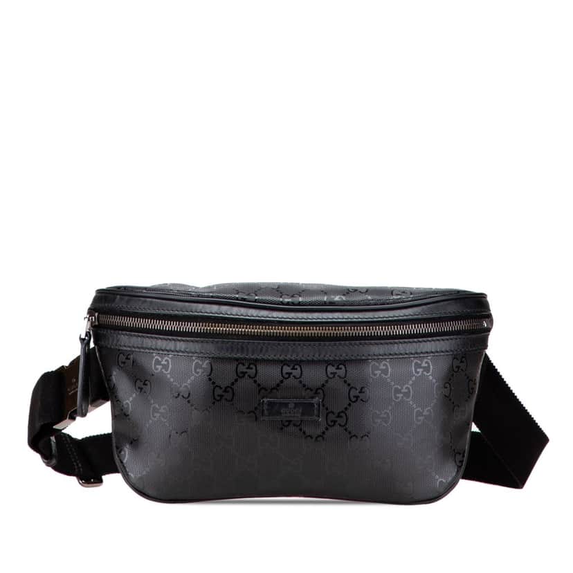 Gucci GG Imprime Belt Bag Black Canvas Good condition - Front View