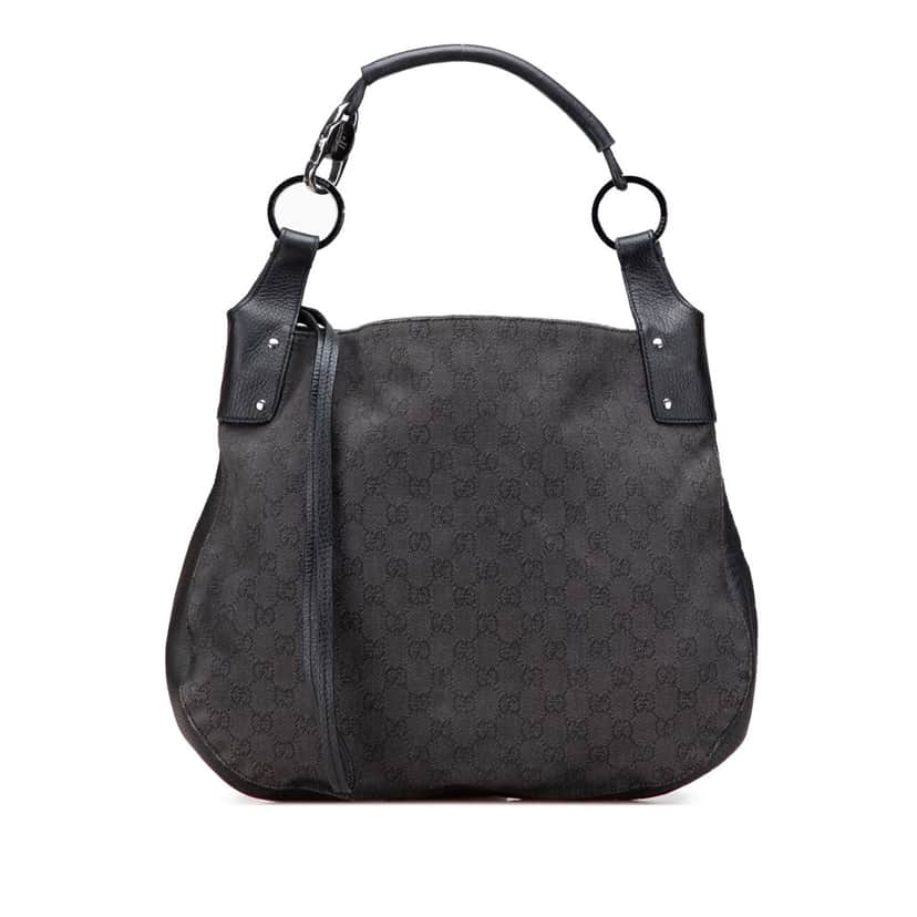 Gucci Large GG Denim Hobo Black Denim Good condition - Front View